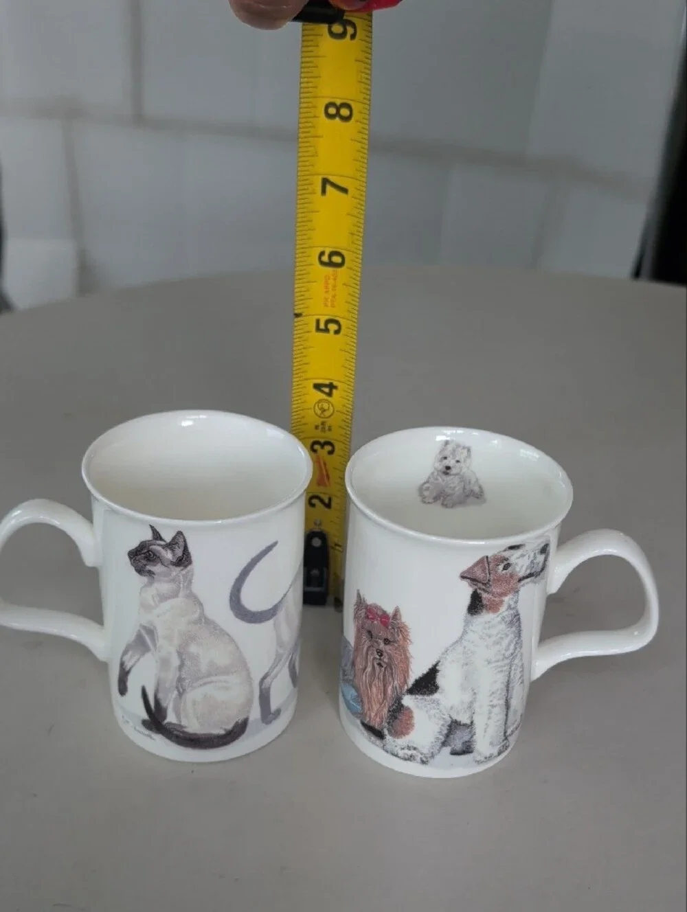 Henley Collection England Ceramic Cat & Dog Pet Lover White Mug Classic